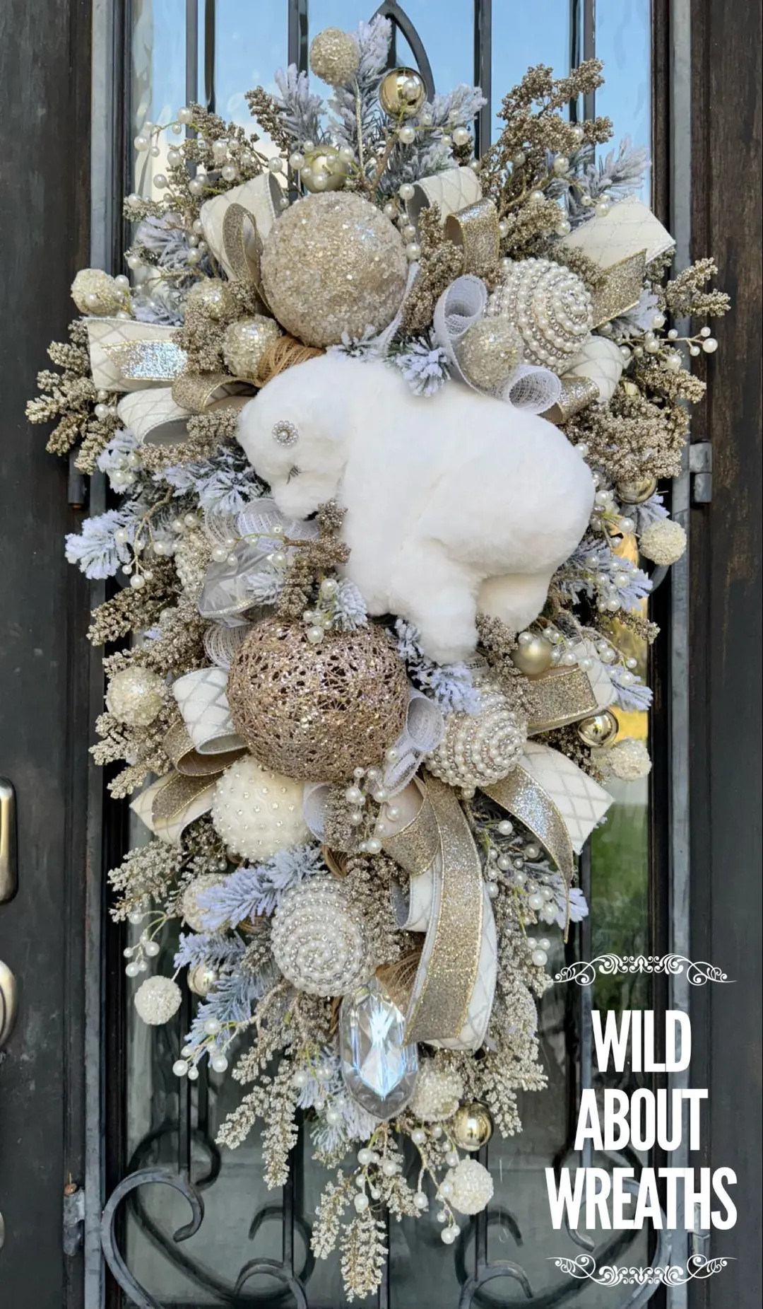 Large Baby Polar Bear Winter Swag - Etsy | Etsy (US)