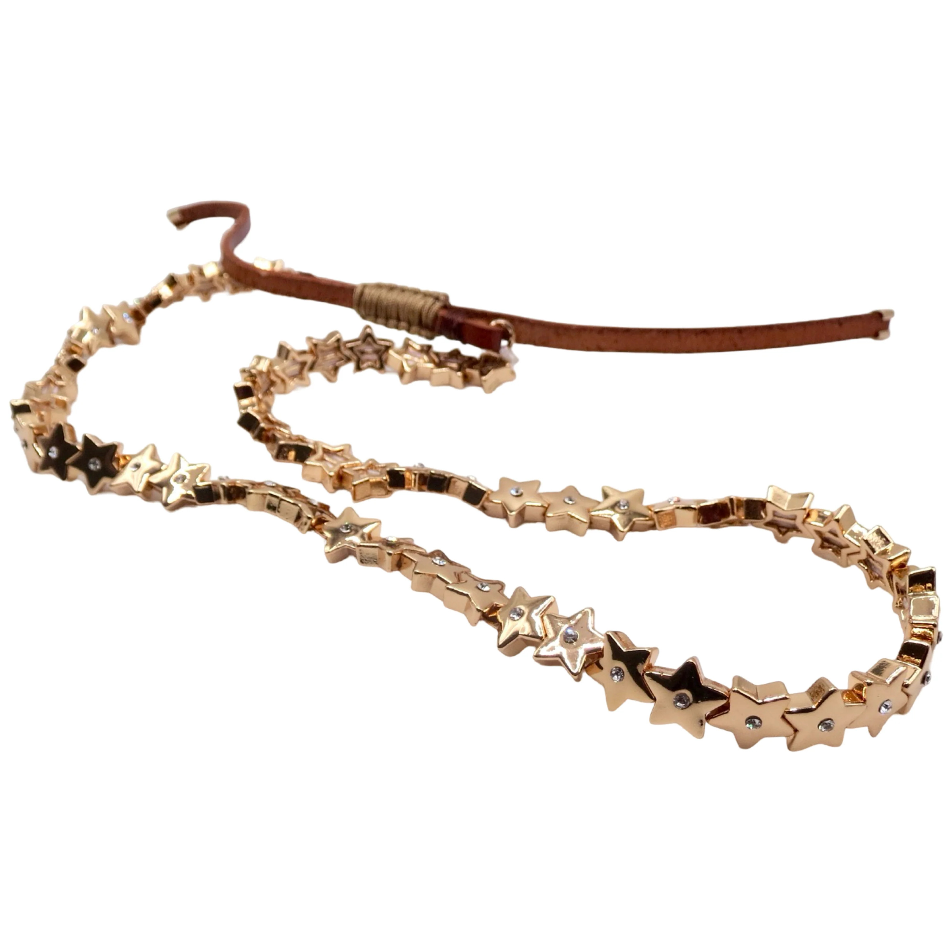 Gold Star Leather Hat Band | La Lumiere NY