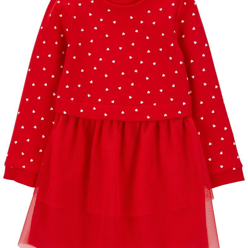 Toddler Heart Long-Sleeve Tulle Dress | Carter's