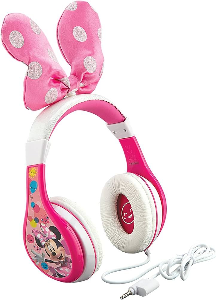 eKids Minnie Mouse Headphones for Kids, Wired Headphones for School, Home or Travel | Amazon (US)