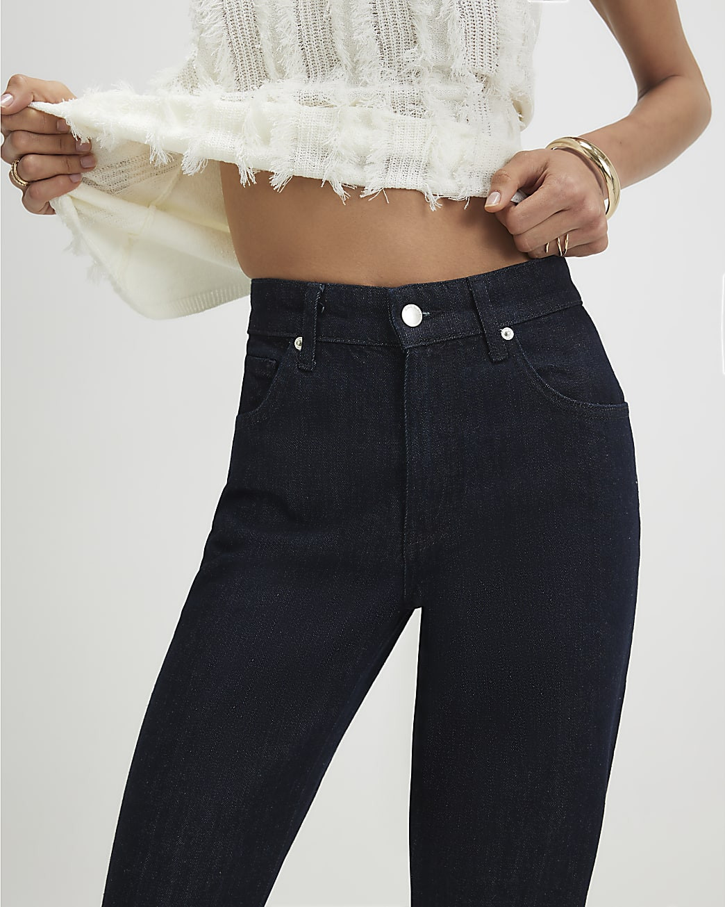Blue Mid Rise Bootcut Jeans | River Island UK & IE