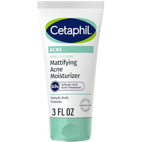 Cetaphil Face Moisturizer, Gentle Clear Mattifying Acne Moisturizer With 0.5% Salicylic Acid, Hydrates and Treats Sensitive Acne Prone Skin, Skin Care for Sensitive Skin, 3oz | Amazon (US)