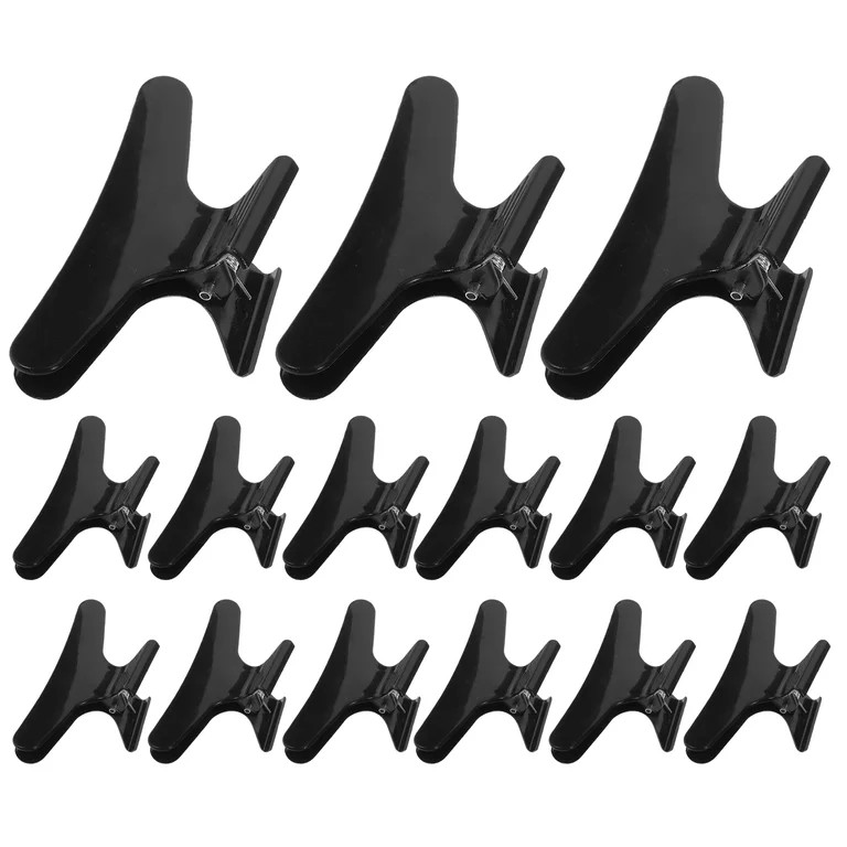 MRLESS 15pcs Black Hair Claws Hairdressing Clips Salon Clamps Plastic Hair Claw Clips for Styling... | Walmart (US)