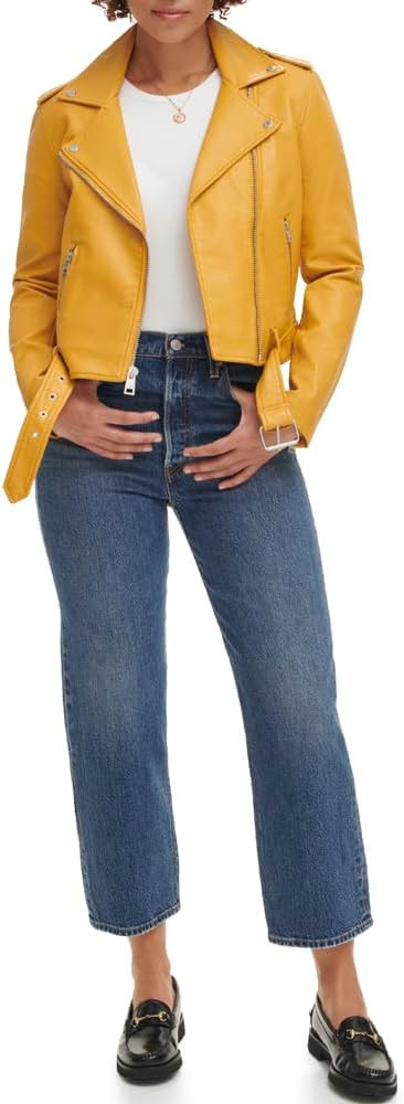 Levi's Women's Belted Faux Leather Moto Jacket (Regular & Plus Size) | Amazon (US)