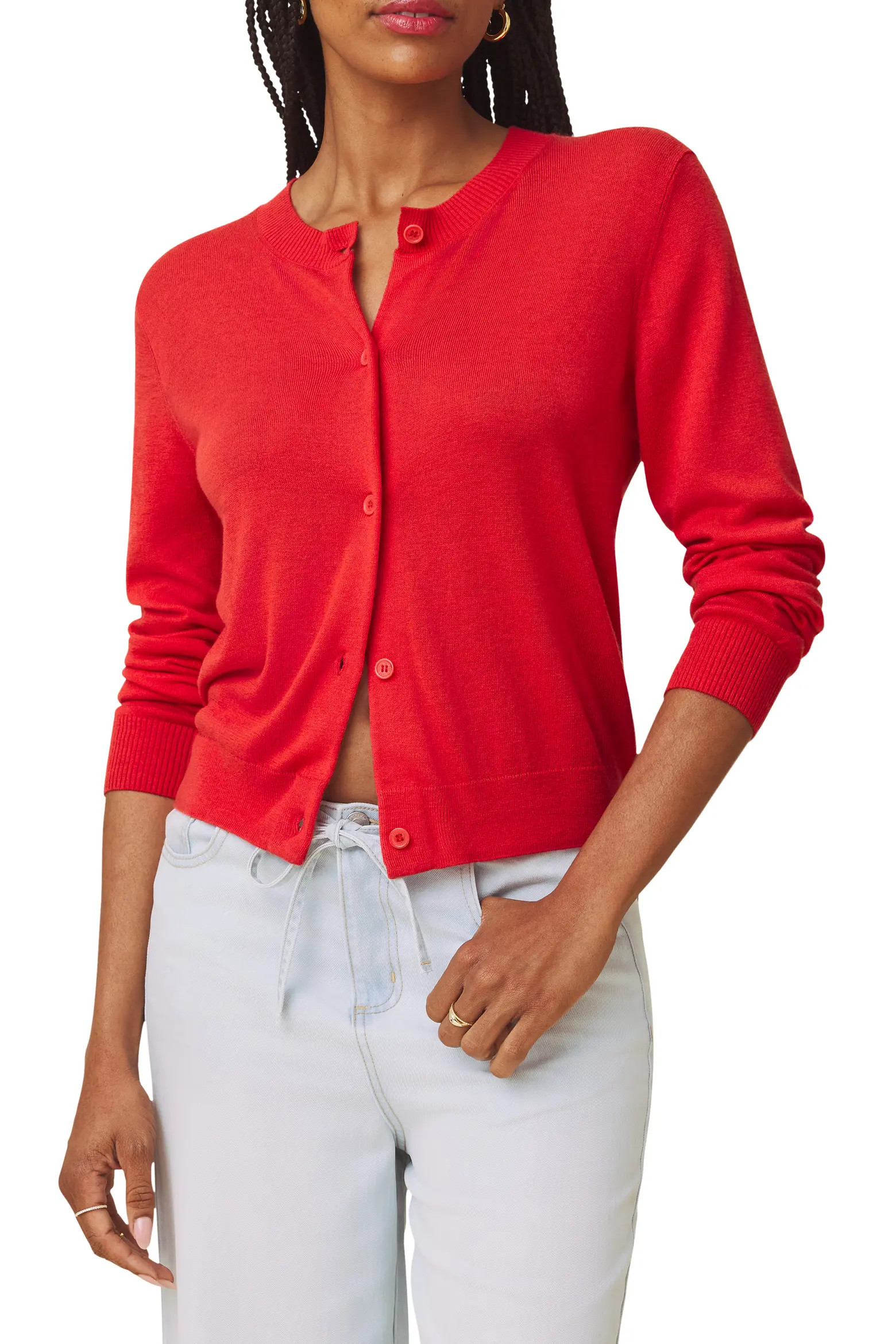 Erica Crewneck Button Front Cardigan (Women) | Nordstrom | Nordstrom