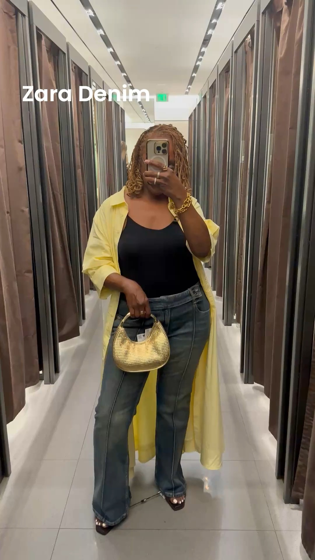 Denim Jeans, bag and brown suede mules  from @Zara 
Yellow shirt dress @Macys 

#LTKvlog #LTKOver40 #LTKdayinmylife