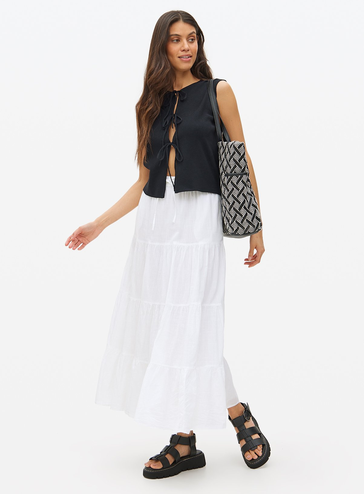 White Maxi Boho Full Skirt | Tu Clothing