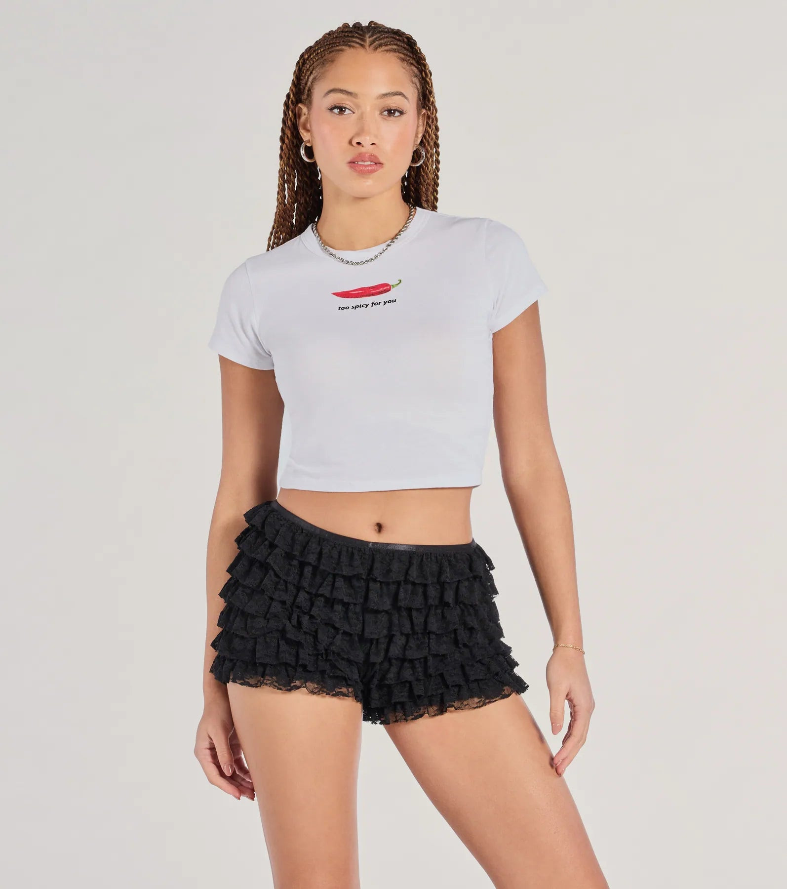 Chic Fairytale Tiered Lace Hot Shorts | Windsor Stores