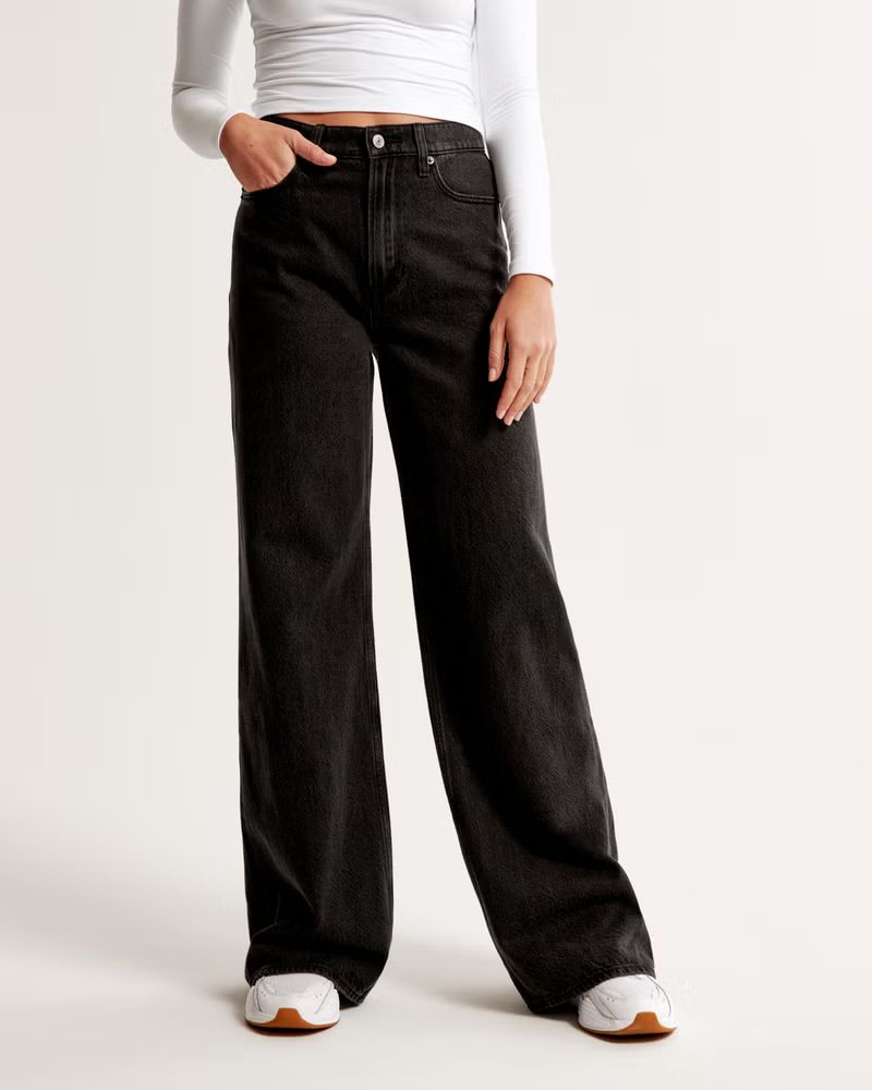 Women's High Rise Wide Leg Jean | Women's Bottoms | Abercrombie.com | Abercrombie & Fitch (US)