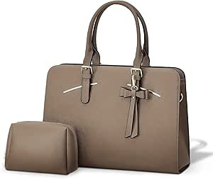TOPDesign Laptop Bag for Women, Waterproof PU Leather Work Briefcase fits 15.6 Inch Computer, Lar... | Amazon (US)
