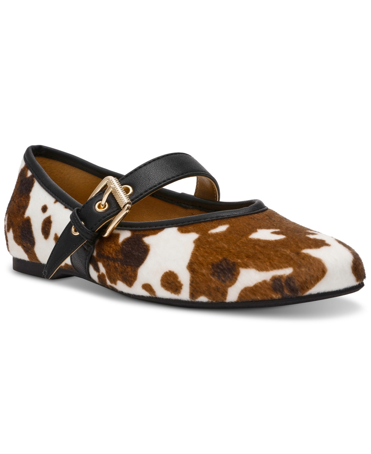 Dv Dolce Vita Women's Mulaney Buckle Mary Jane Flats - Cow Print Multi | Macy's