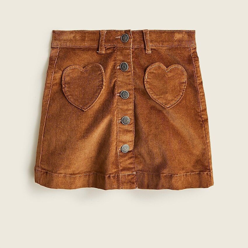 Girls' corduroy heart-pocket skirt | J.Crew US