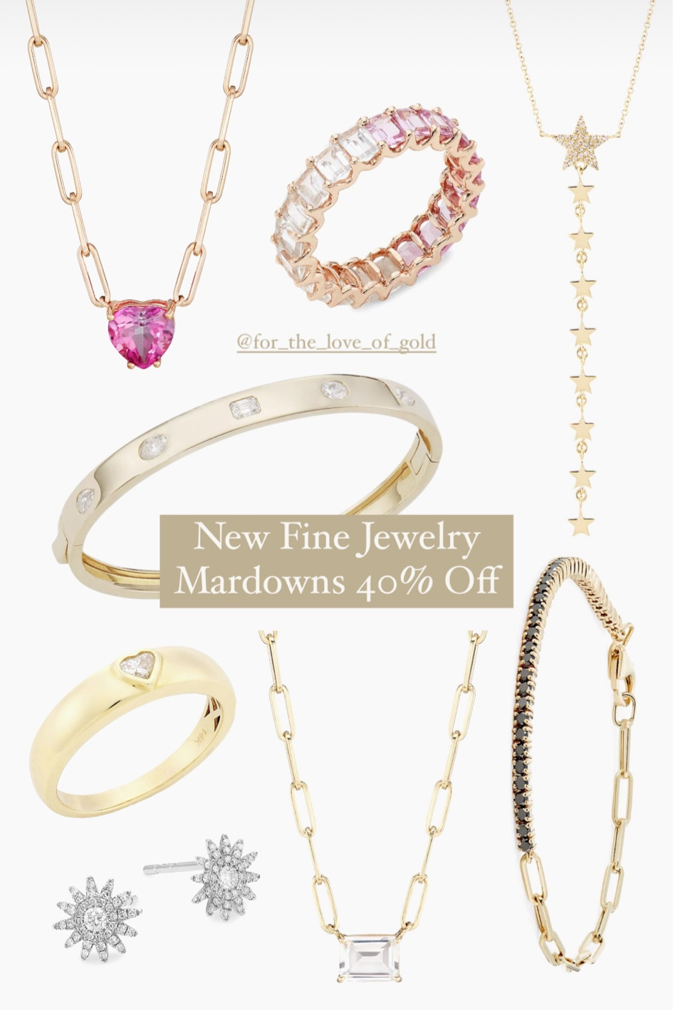 New markdowns! Fine jewelry pieces just marked down and limited quantities. Perfect holiday or birthday gifts. 

Gold jewelry
Diamond bracelet
Pink jewelry
Diamond ring
Black diamonds
Diamond tennis bracelet
Sale stars
#sakspartner
#saksteam

#LTKSaleAlert #LTKStyleTip #LTKParties