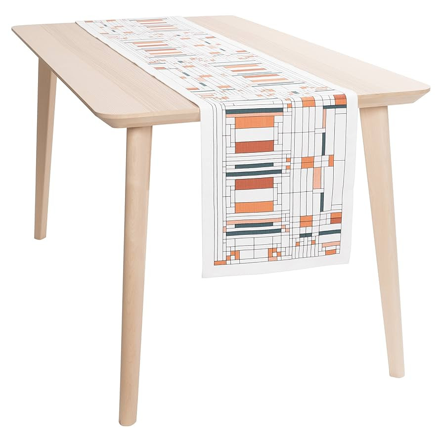 KAF Home Frank Lloyd Wright Printed Table Runner 14 x 72-inch 100-Percent Cotton (Oak Park) | Amazon (US)