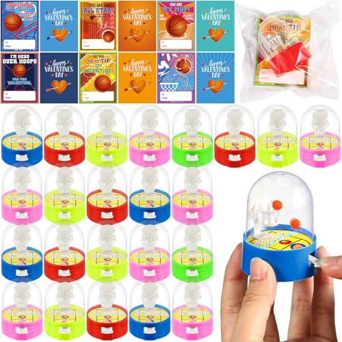 Capoda 36 Pack Valentines Day Gifts with Mini Basketball Shooting Games Sports Gift Cards Finger Basketball Toy Valentine's Exchange Greeting Cards for Classroom School Valentines Party Favors | Amazon (US)