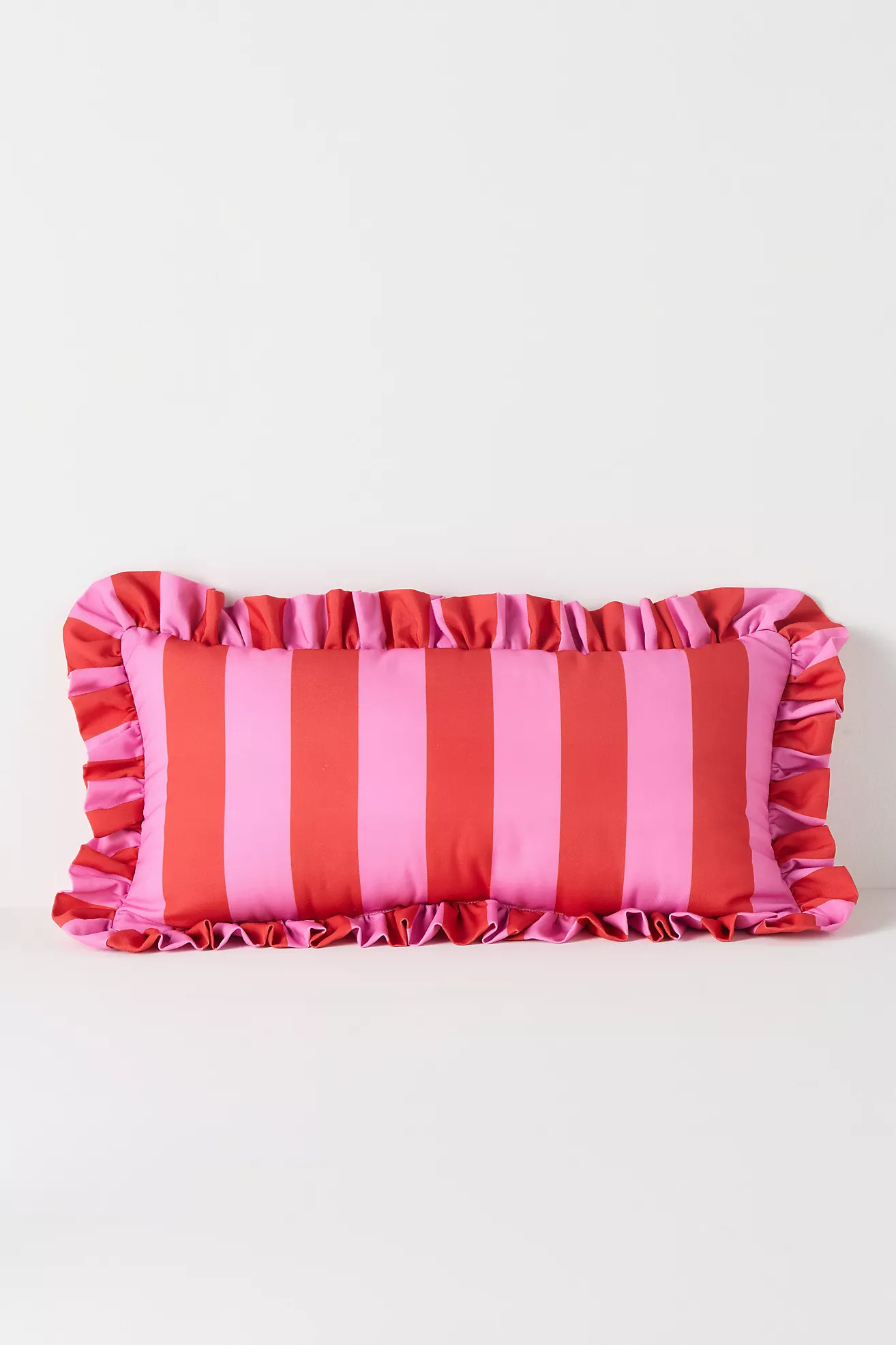 Maeve by Anthropologie Striped Ruffle Indoor/Outdoor Pillow | Anthropologie (US)