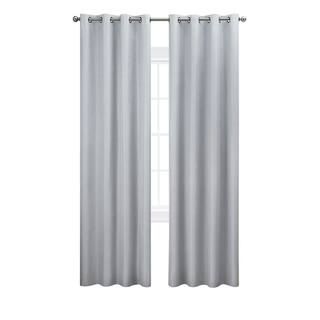 Nautica Ultimate Light Gray Blackout Grommet Curtain - 52 in. W x 96 in. L (2-Panels), Light Grey | The Home Depot