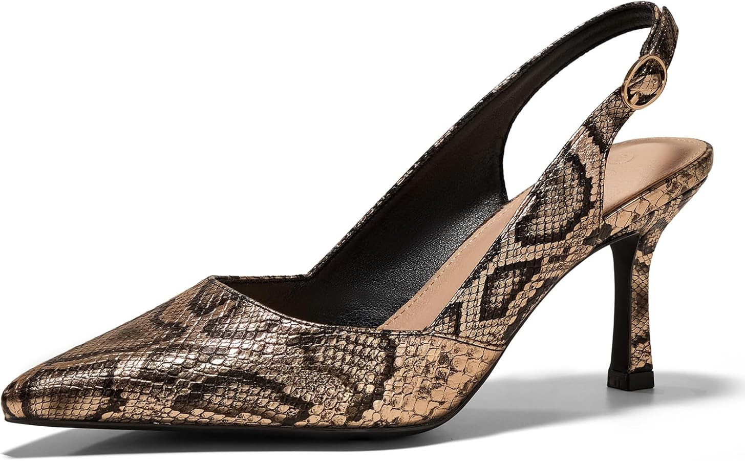 Women's Slingback Kitten Heels Closed Pointed Toe Pumps Wedding Party Dress Shoes | Amazon (US)