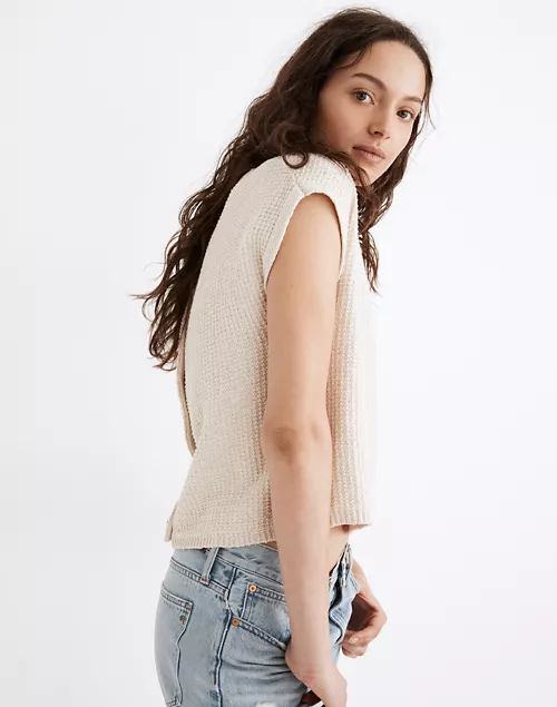 Boatneck Button-Back Sweater Tee | Madewell