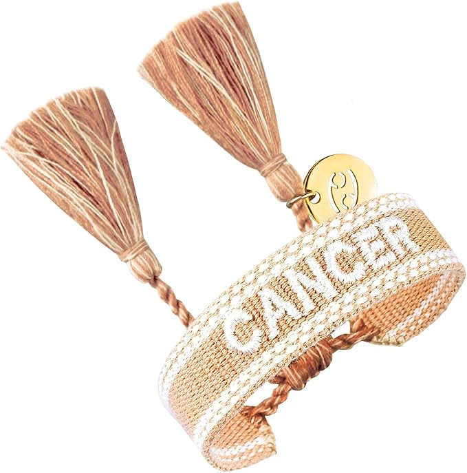 Woven Friendship Wrap Bracelets Knitted Word Constellation Bracelets Adjustable Couple Bracelets ... | Amazon (US)