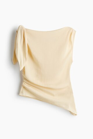 H & M - Asymmetric Tie-Detail Top - Light Yellow | H&M (US + CA)