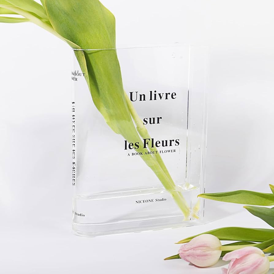 DaizySight Clear Book Vase for Flowers Aesthetic Room Decor, Unique Acrylic Vase for Home Decor, ... | Amazon (US)