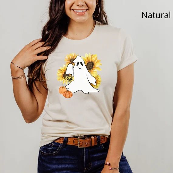 Halloween Shirt for Women Halloween Spooky Shirt Ghost - Etsy | Etsy (US)