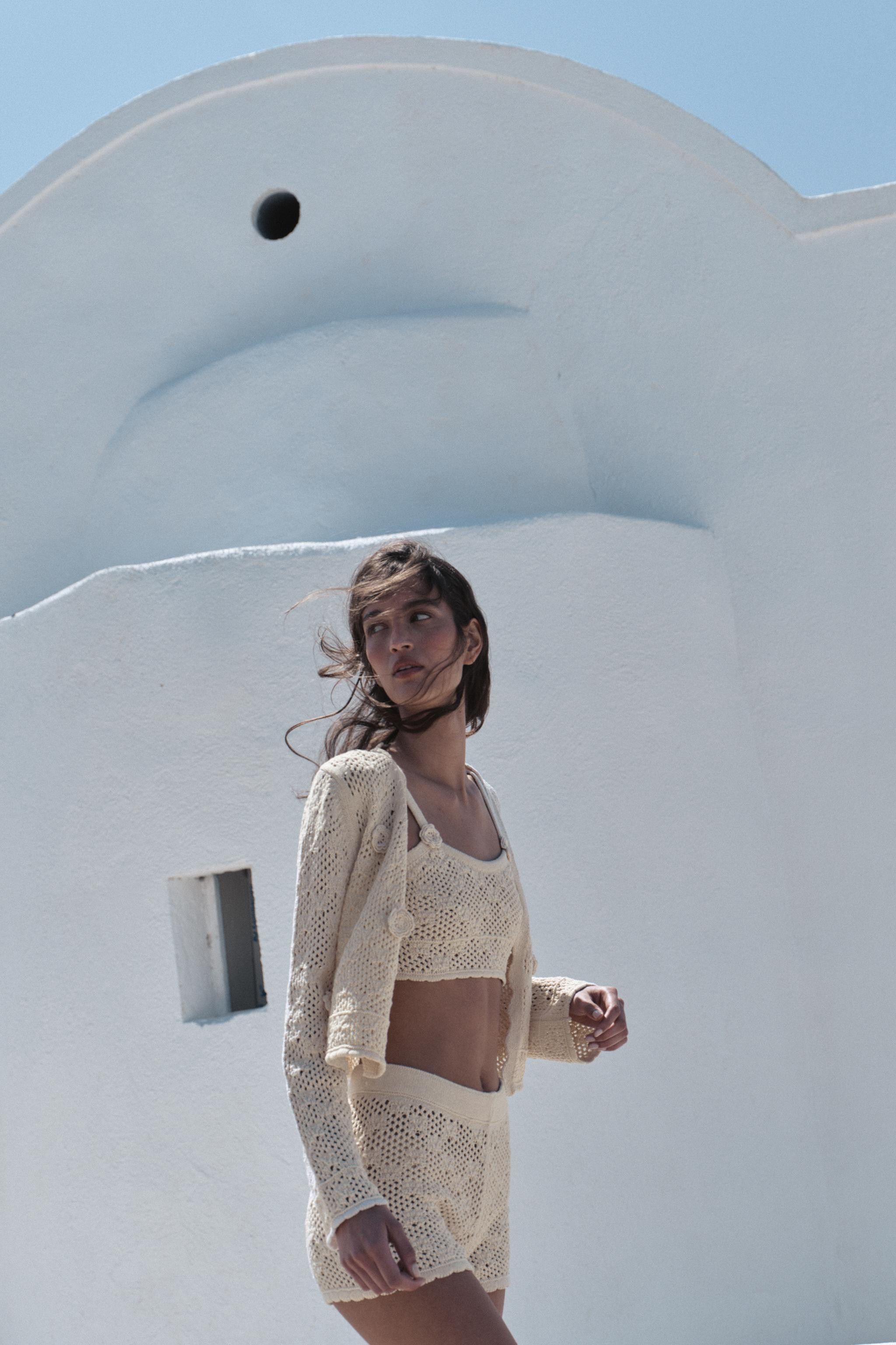 POINTELLE KNIT FLOWER TOP | Zara UK