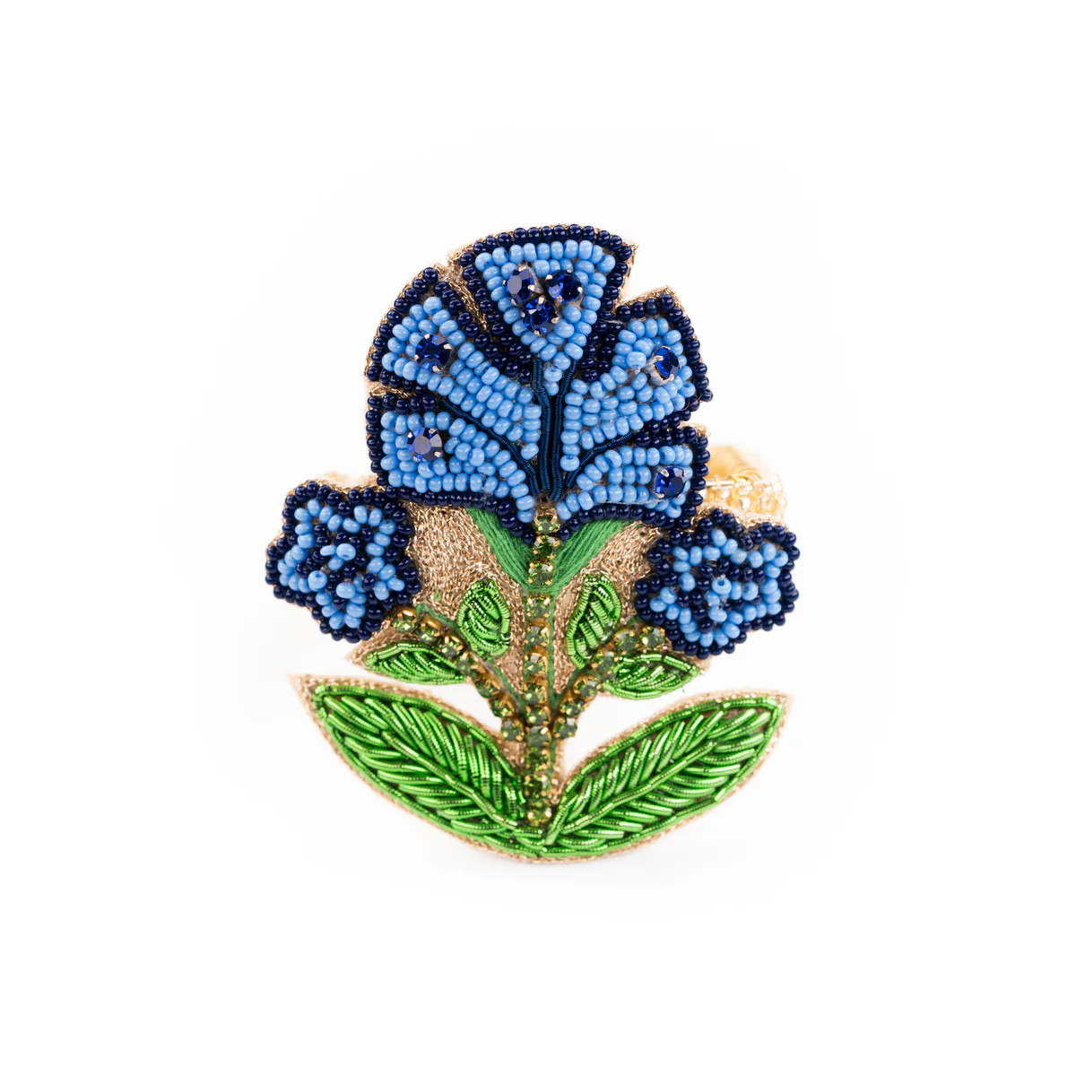 Navy Blue Flower Napkin Ring | Beth Ladd Collections