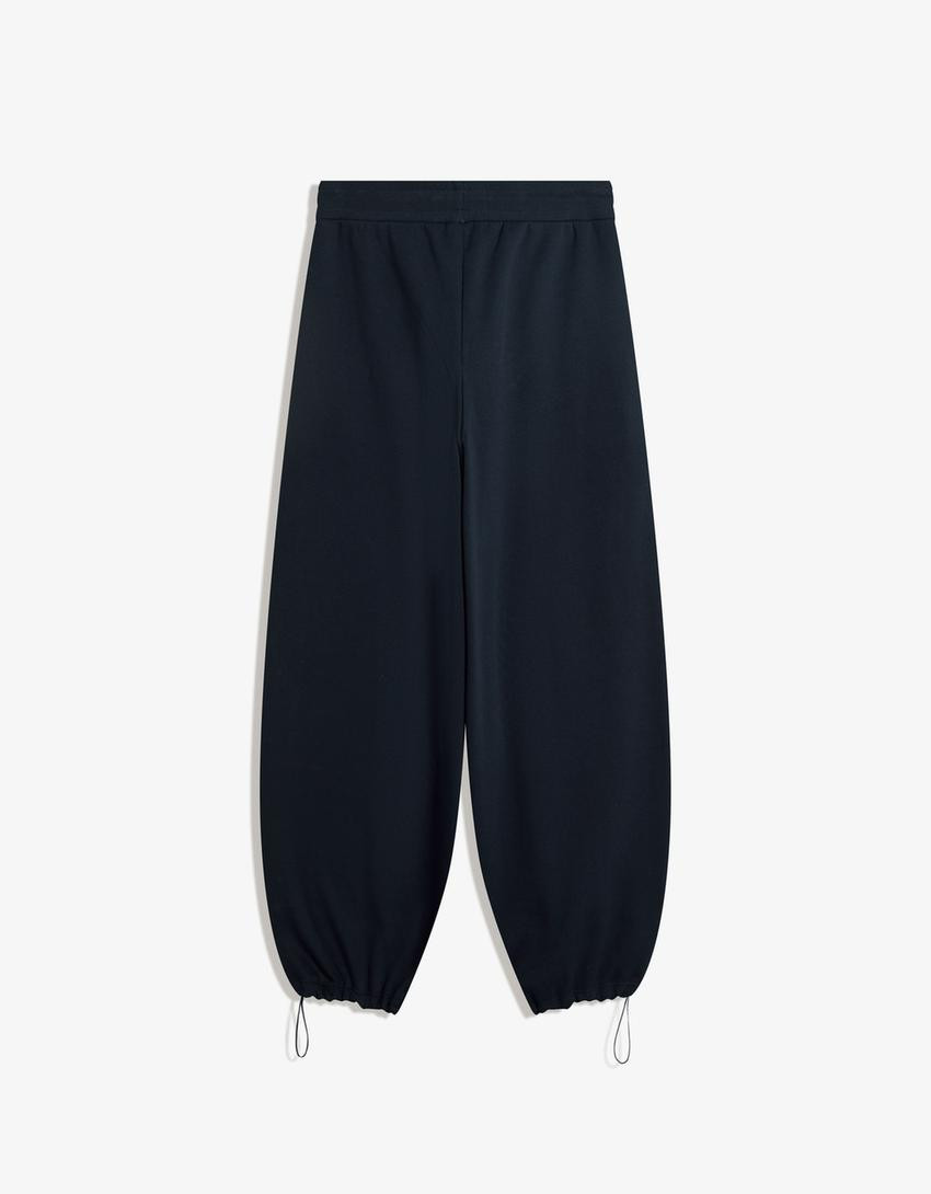 Plush trousers with barrel stoppers - Trousers - Women | Bershka GB