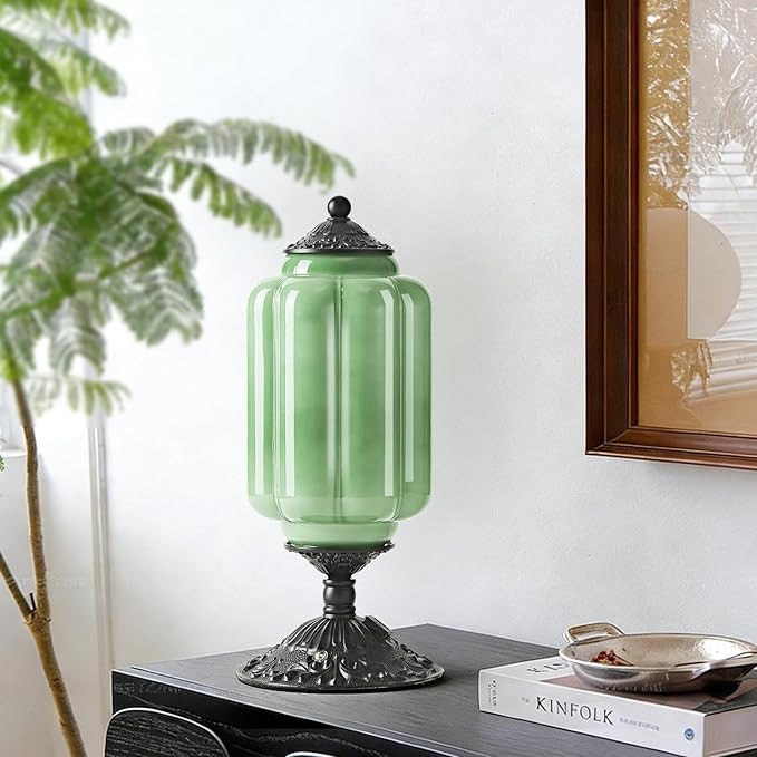 Milk Glass Table Lamp, Touch Control with USB Charging Port Vintage Bedside Desk Lamp Stepless Di... | Amazon (US)