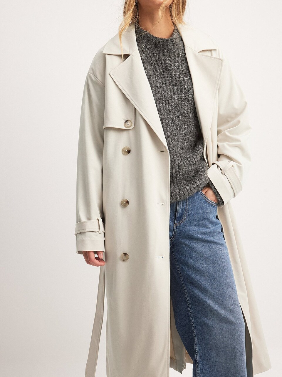 NA-KD Between-Seasons Coat in Beige | ABOUT YOU (DE)