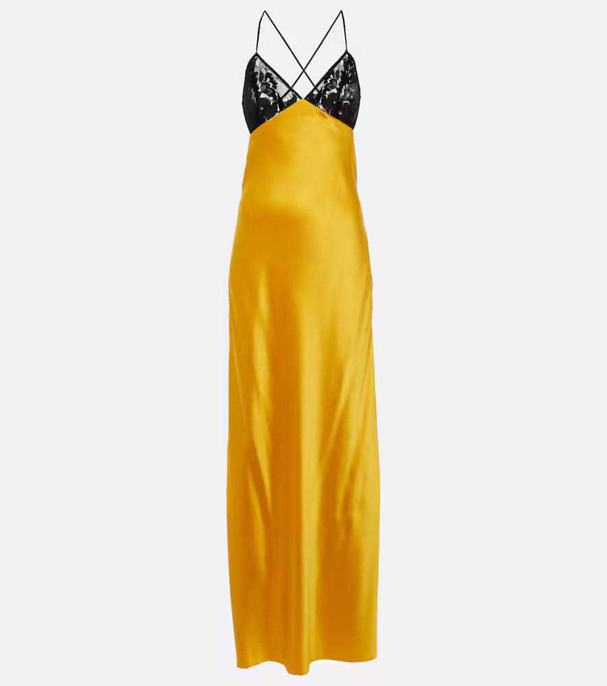 The Sei Robe longue en satin de soie et dentelle | Mytheresa (INTL)