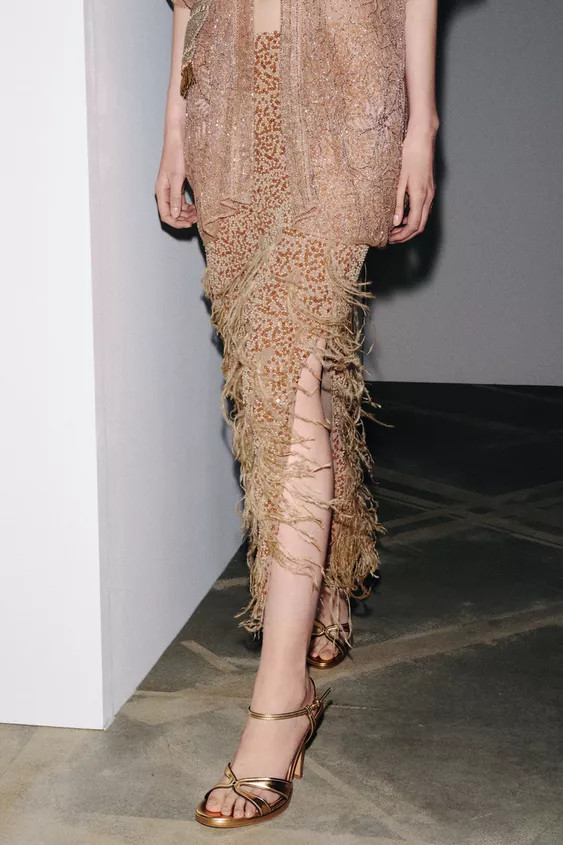 ROCK MIT PAILLETTEN UND FEDERN | Zara DE