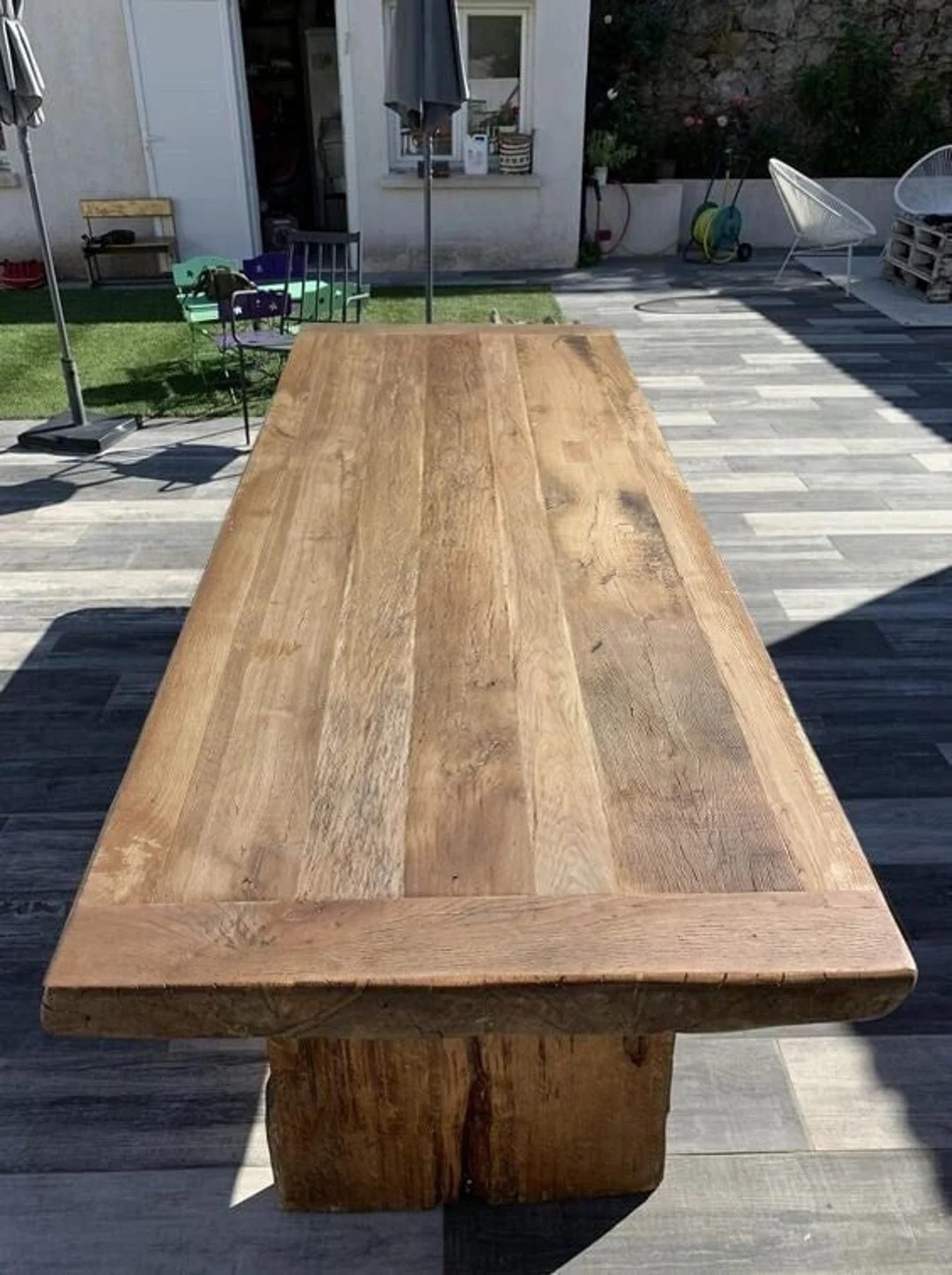 Solid Wood Table, Custom Dining Natural Wooden Desk, Solid Table, Custom Size Table, Rustic Dinin... | Etsy (US)