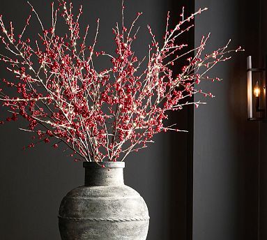 Pre-Lit Faux Red Berry Branch - 60" | Pottery Barn (US)