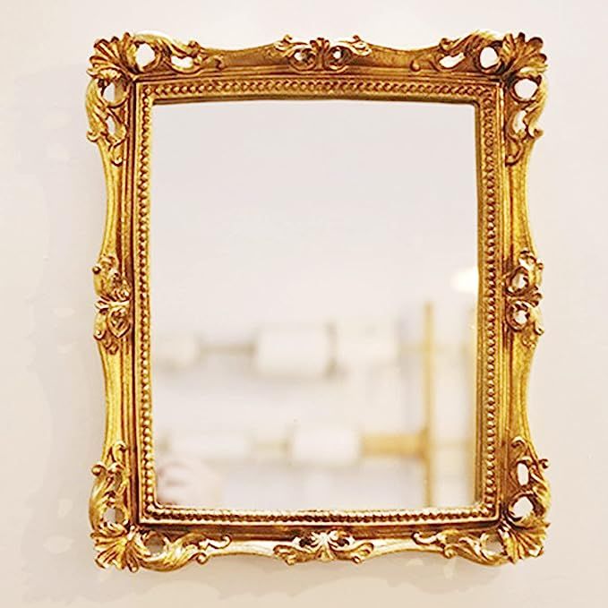 Lemonadeus Ornate Gold Baroque Frame Mirror Luxury Elegant Small Rectangle Square Gold Wall Mirro... | Amazon (US)