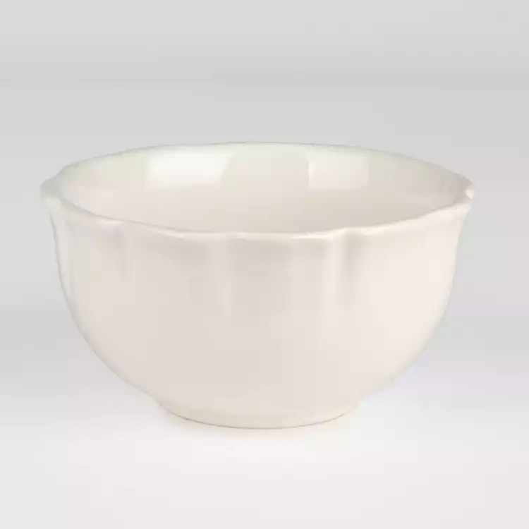 White Scalloped Stoneware Cereal Bowl | Kirklands