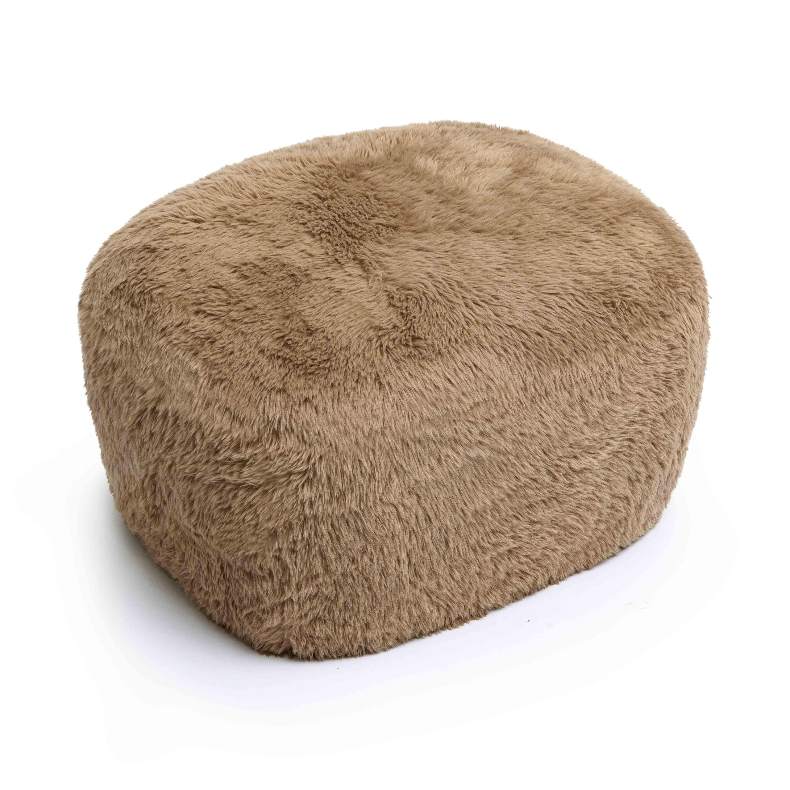 Tov Furniture Britt Dark Taupe Vegan Shearling Ottoman | Amazon (US)