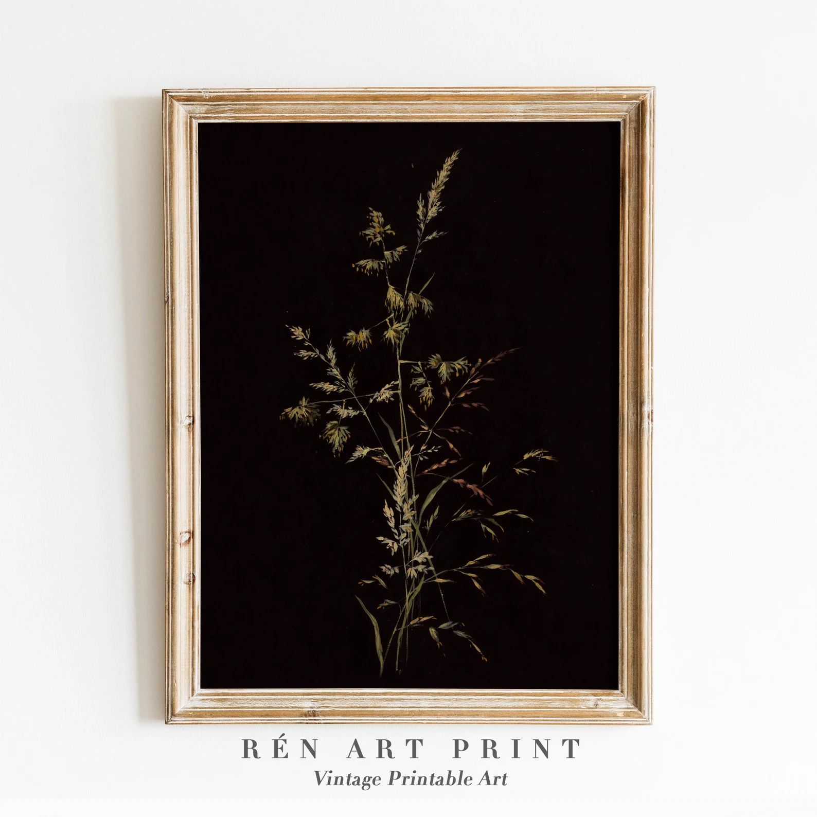 Dark Botanical Print | Moody Floral Printable Art | Digital Download | Dark Academia Decor | Mood... | Etsy (US)