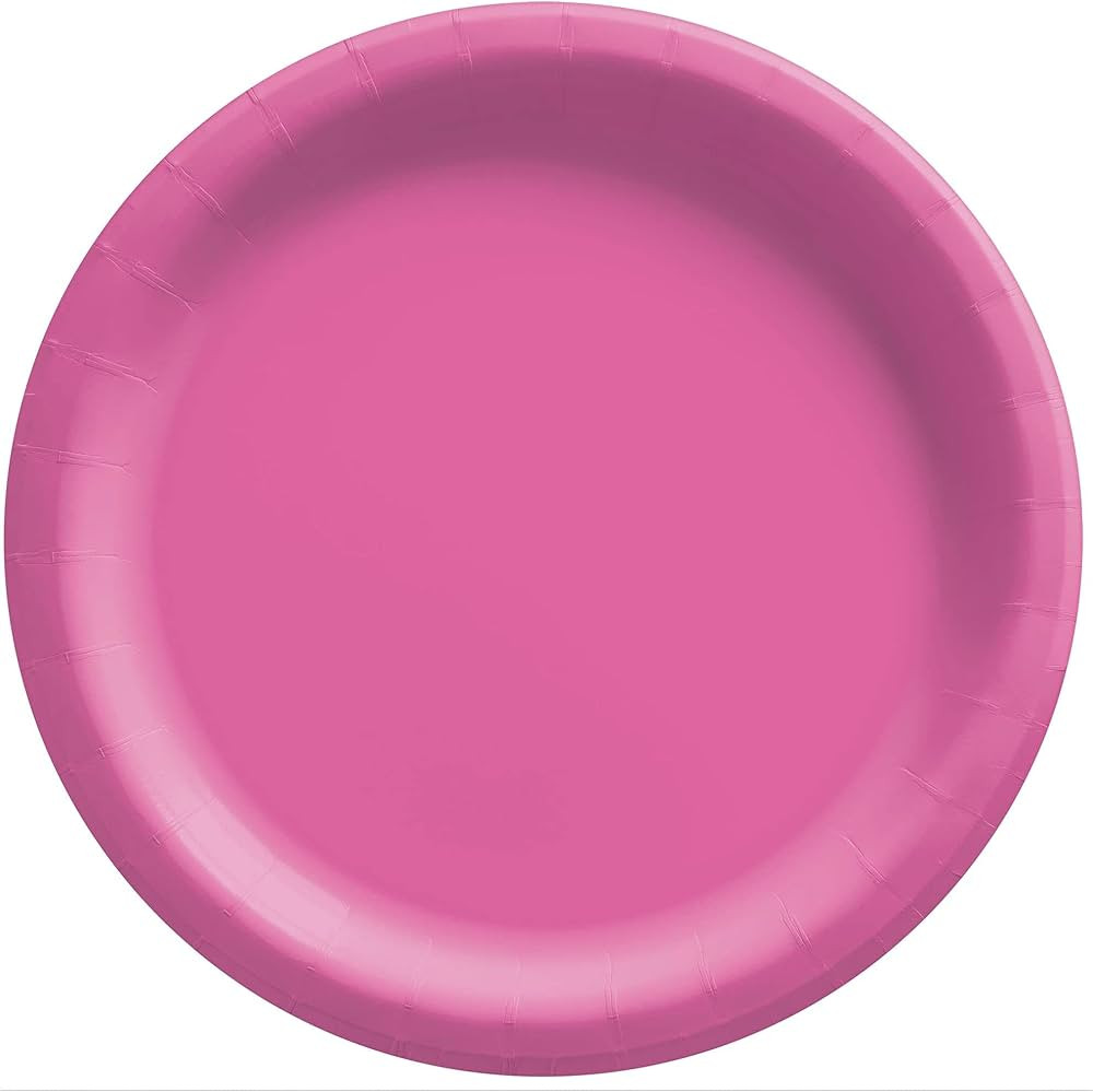 Bright Pink Disposable Paper Plates - 6.75'' Dessert Plates Disposable, Pack of 20 Small Cake Pla... | Amazon (US)