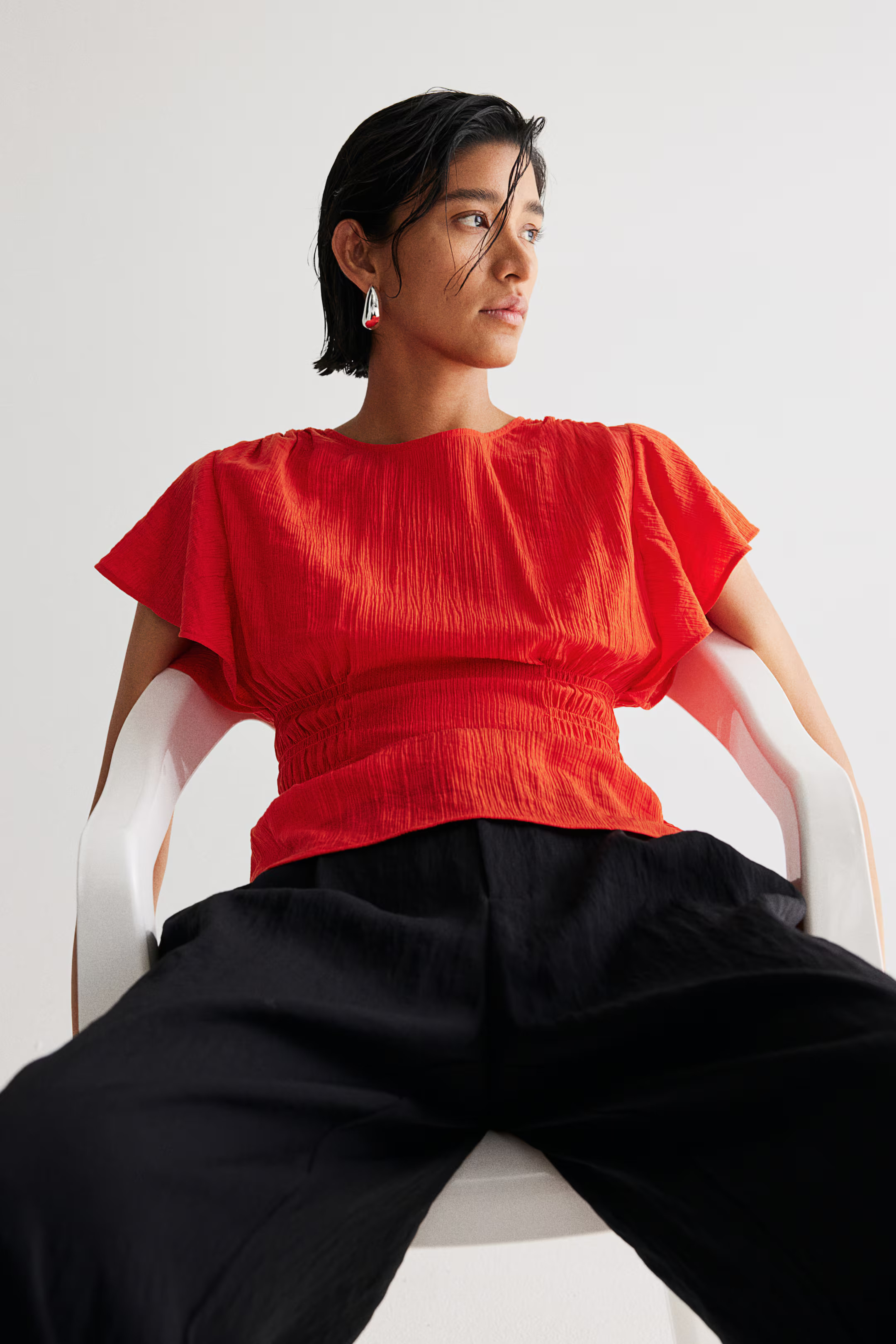 Textured-weave blouse | H&M (UK, MY, IN, SG, PH, TW, HK)