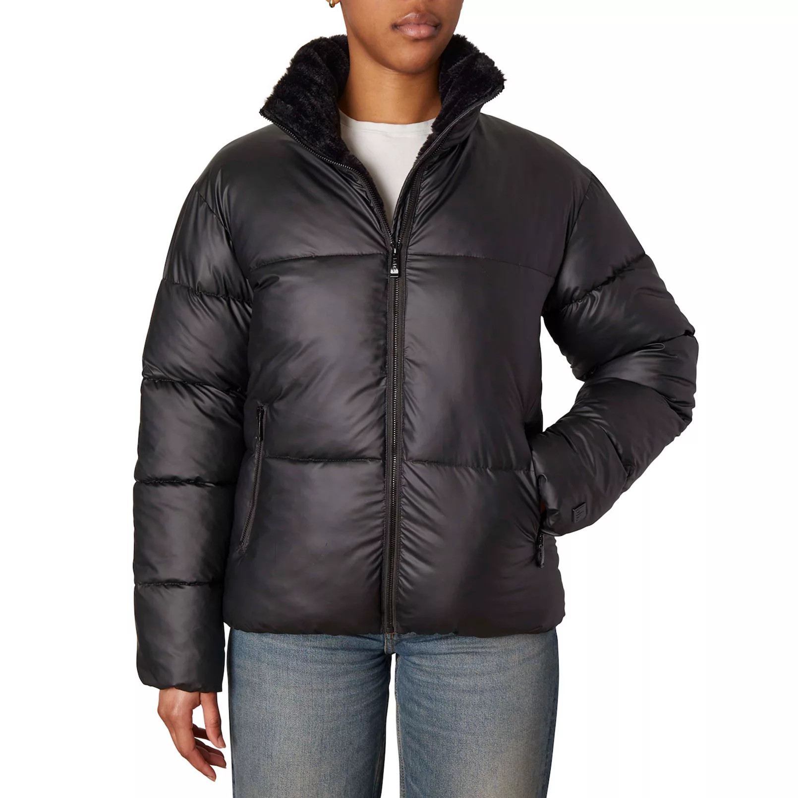 Women's Nicole Miller Cropped Puffer Coat | Kohl's