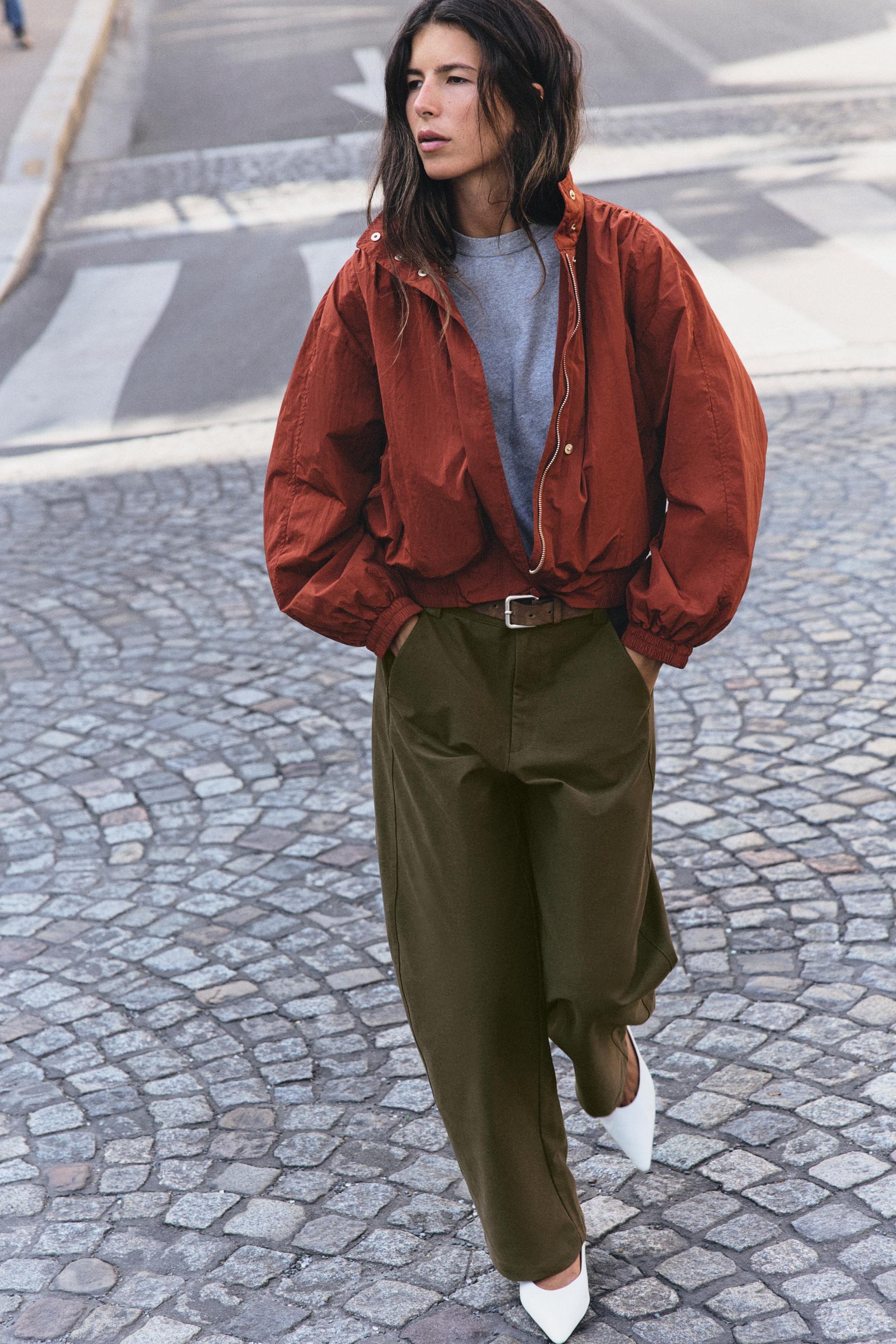 Zara - Stand-Up Collar Bomber Jacket - Brick - S - Woman | Zara US