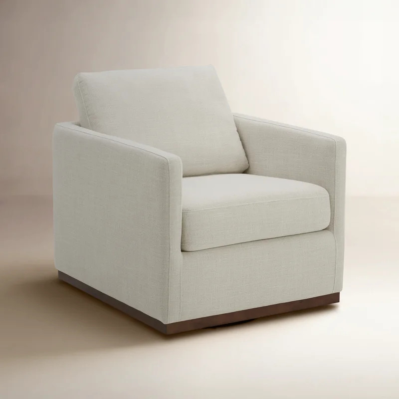 Bobbi Upholstered Swivel Armchair with Reversible Cushions (Set of 2) | Wayfair North America