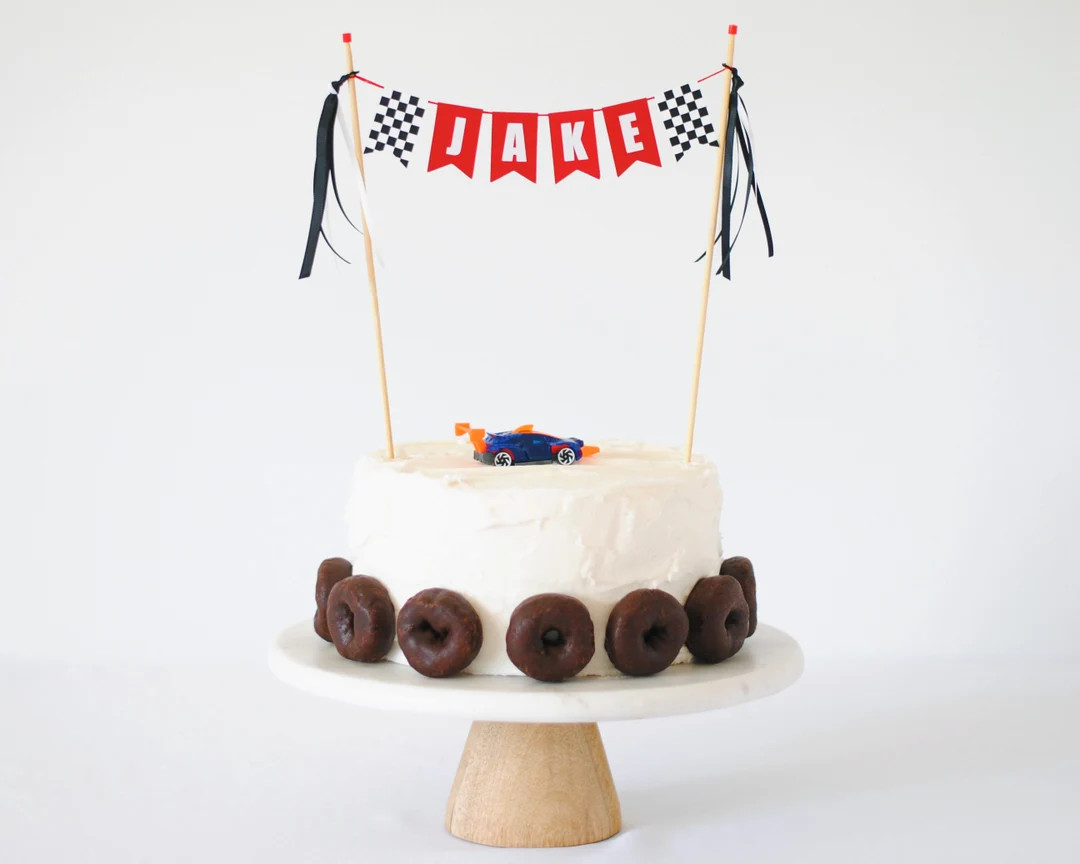 Race Car Cake Topper - Vintage Race Car Party Decoration - Racing Theme Birthday Cake Topper - Pe... | Etsy (US)
