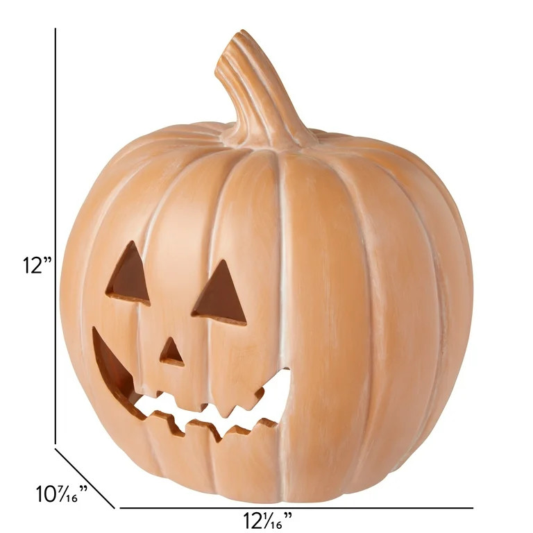 My Texas House 12-Inch-Tall Orange Resin Pumpkin | Walmart (US)