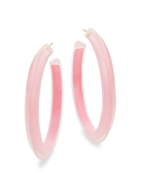 14K Goldplated & Lucite Medium Jelly Hoop Earrings | Saks Fifth Avenue