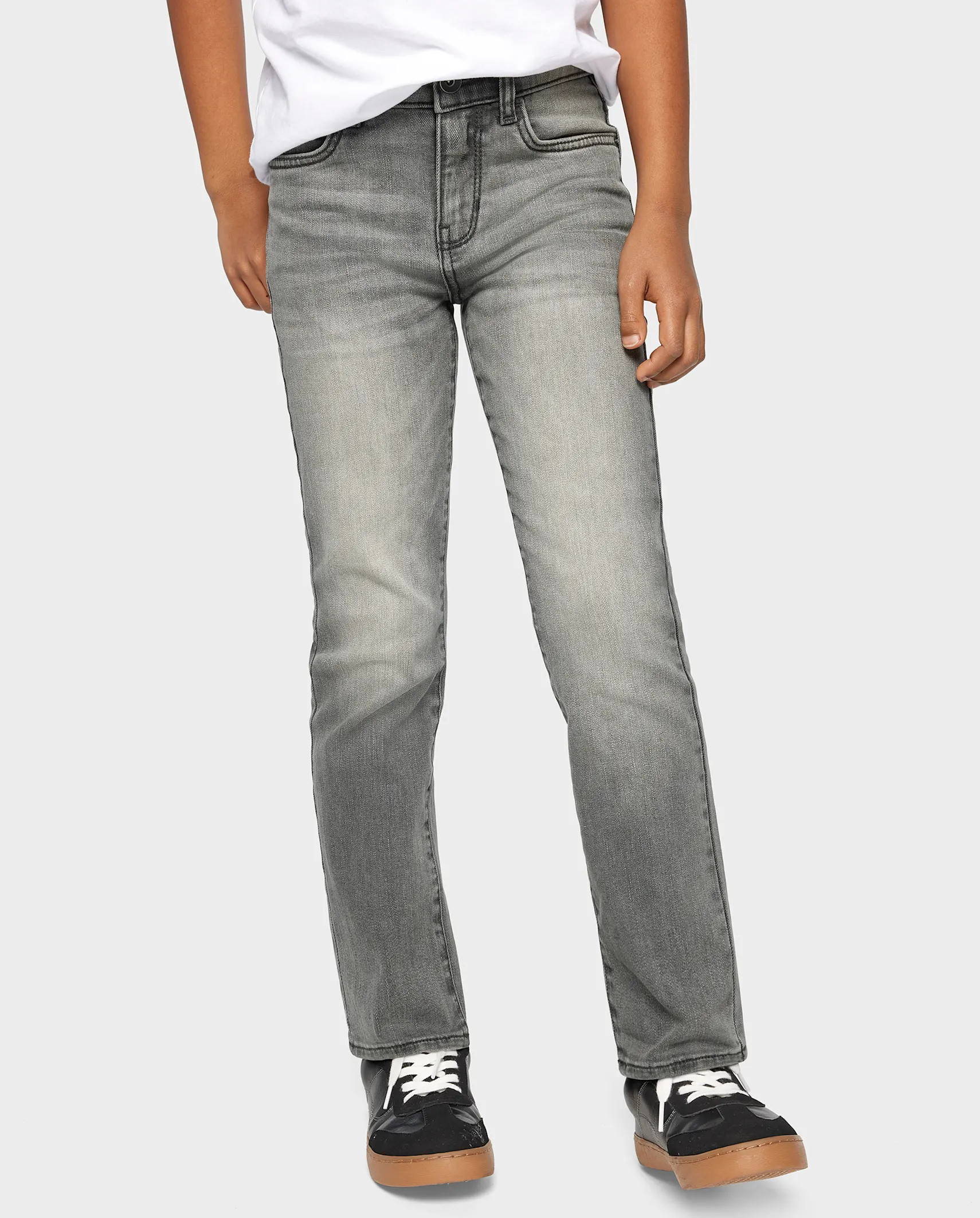 Boys Basic Stretch Straight Jeans - grey wash | The Children's Place