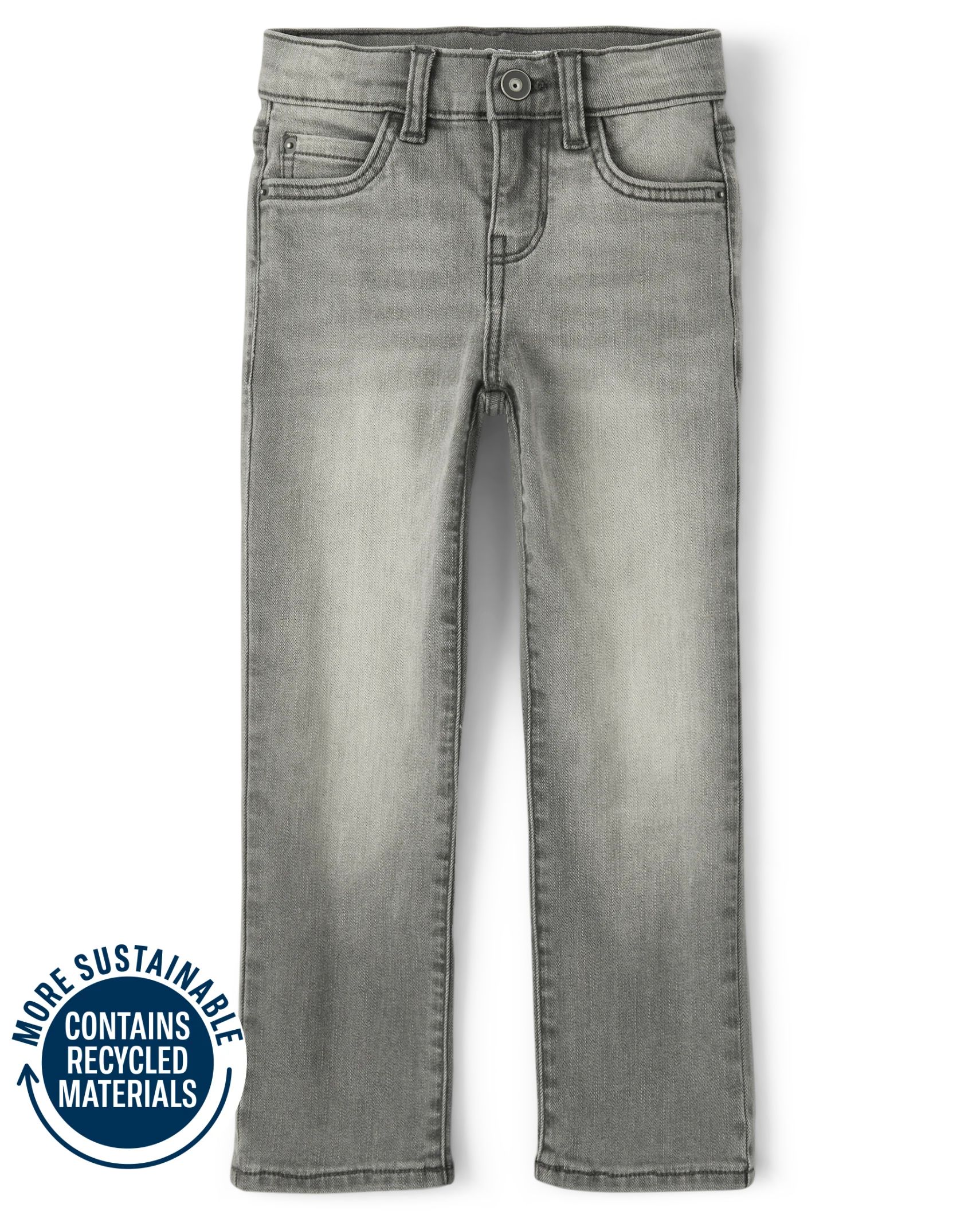 Boys Basic Stretch Straight Jeans - grey wash | The Children's Place